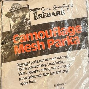 NWT Vintage Camouflage Oversized Mesh Parka Jim Crumleys Trebark Size Medium